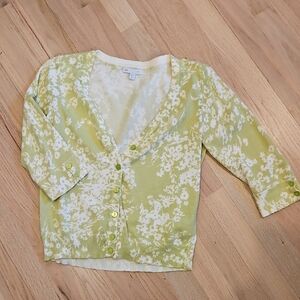 GAP Green and White Knit Cardigan